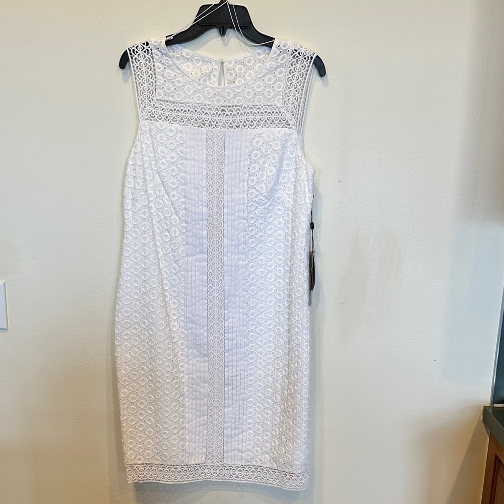 Adrianna Papell White Lace Dress-NWT